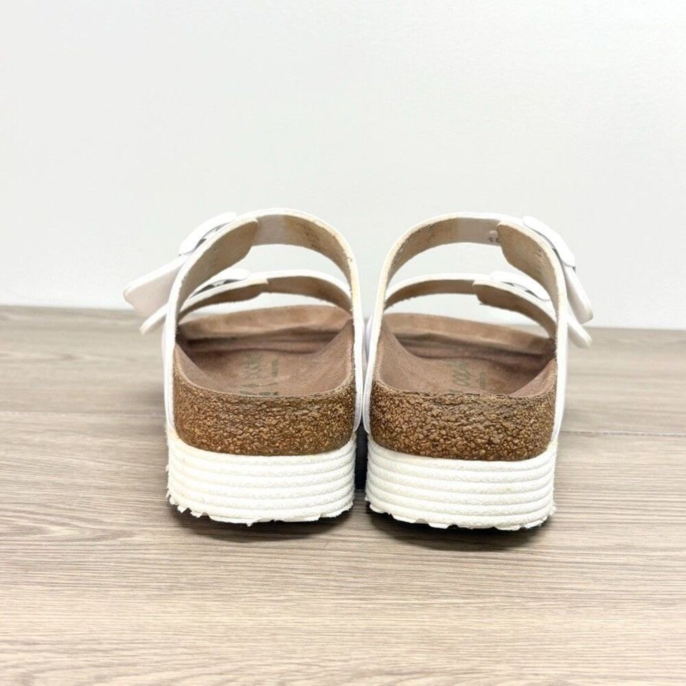 Birkenstock Papillio Arizona White Flex Platform Sandals Sz 39 US 8-8.5 Narrow - Picture 7 of 9